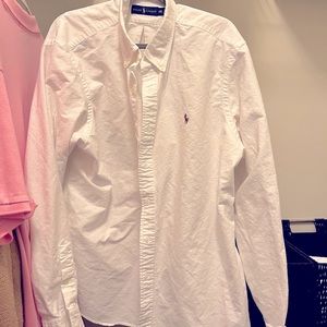 All White button down Polo shirt